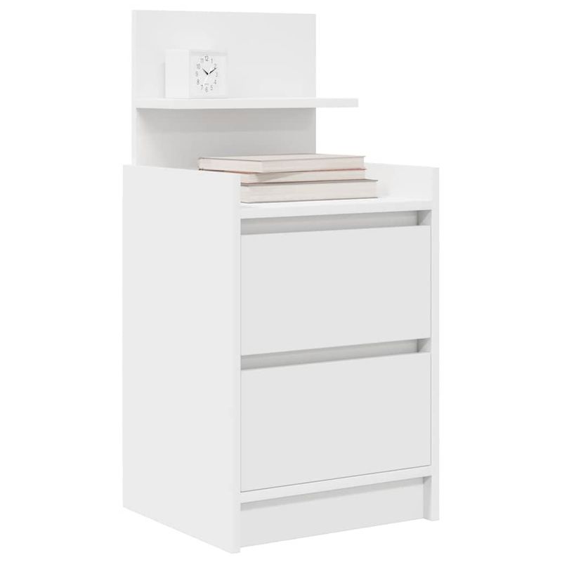 Casa si Gradina - Mobilier - Comode si corpuri - Noptiere - Noptiera cu 2 sertare alb 38x34x80 cm - Infinity.ro