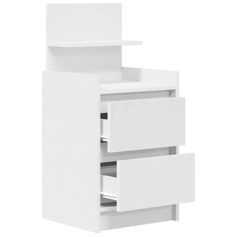 Casa si Gradina - Mobilier - Comode si corpuri - Noptiere - Noptiera cu 2 sertare alb 38x34x80 cm - Infinity.ro