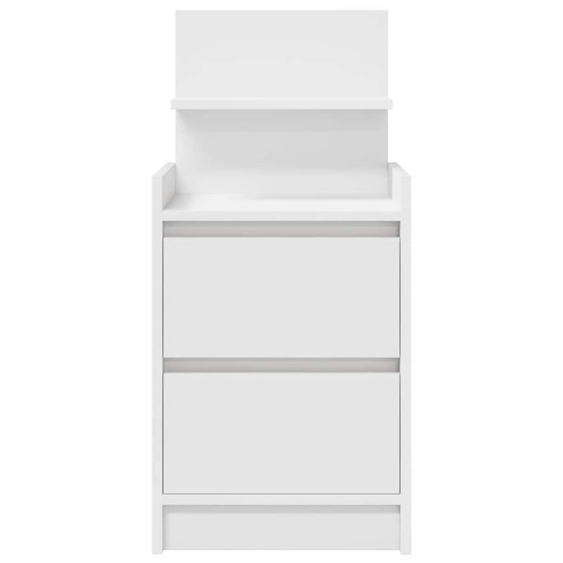 Casa si Gradina - Mobilier - Comode si corpuri - Noptiere - Noptiera cu 2 sertare alb 38x34x80 cm - Infinity.ro