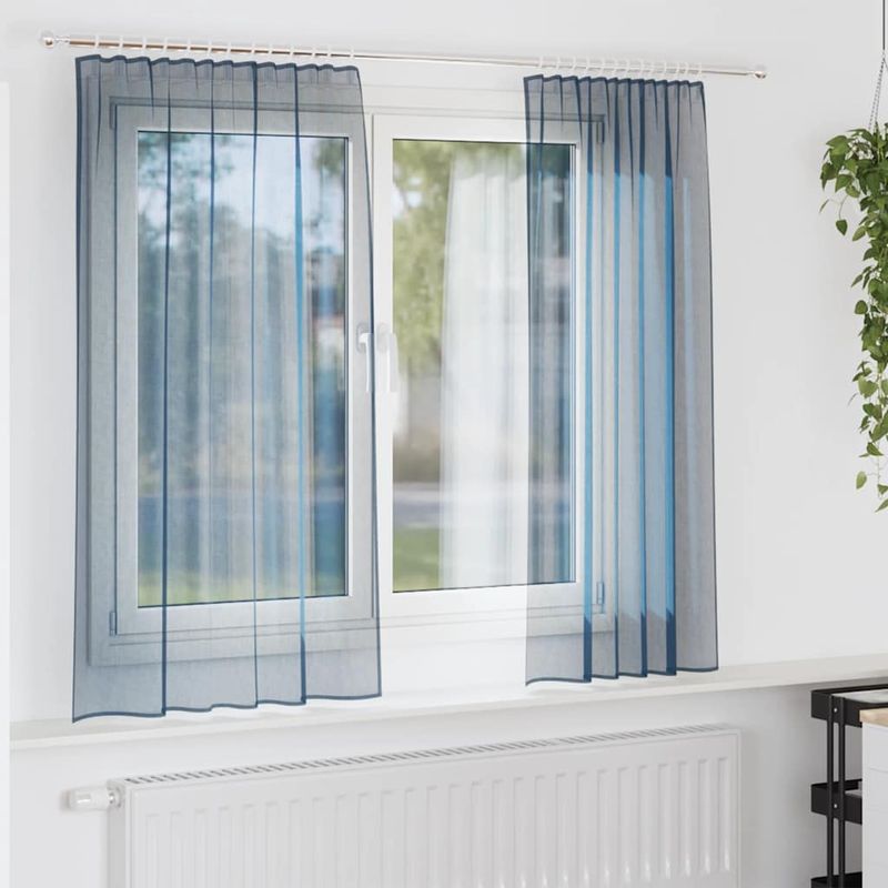 Casa si Gradina - Textile si covoare - Perdele si draperii - Perdele - Perdele voal cu bucle 2 buc Albastru regal 140x175 cm - Infinity.ro