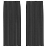 Casa si Gradina - Textile si covoare - Perdele si draperii - Perdele - Perdele din voile cu tabla 2 buc Negru, mărime 140x225 cm - Infinity.ro