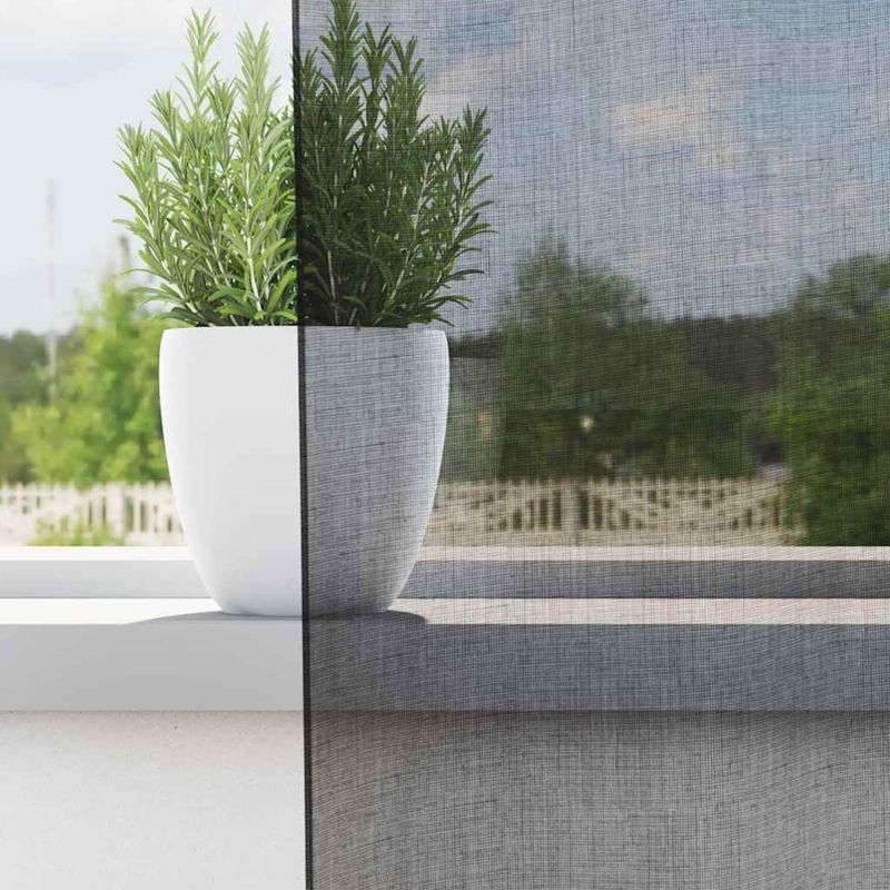 Casa si Gradina - Textile si covoare - Perdele si draperii - Perdele - Perdele din voile cu tabla 2 buc Negru, mărime 140x225 cm - Infinity.ro