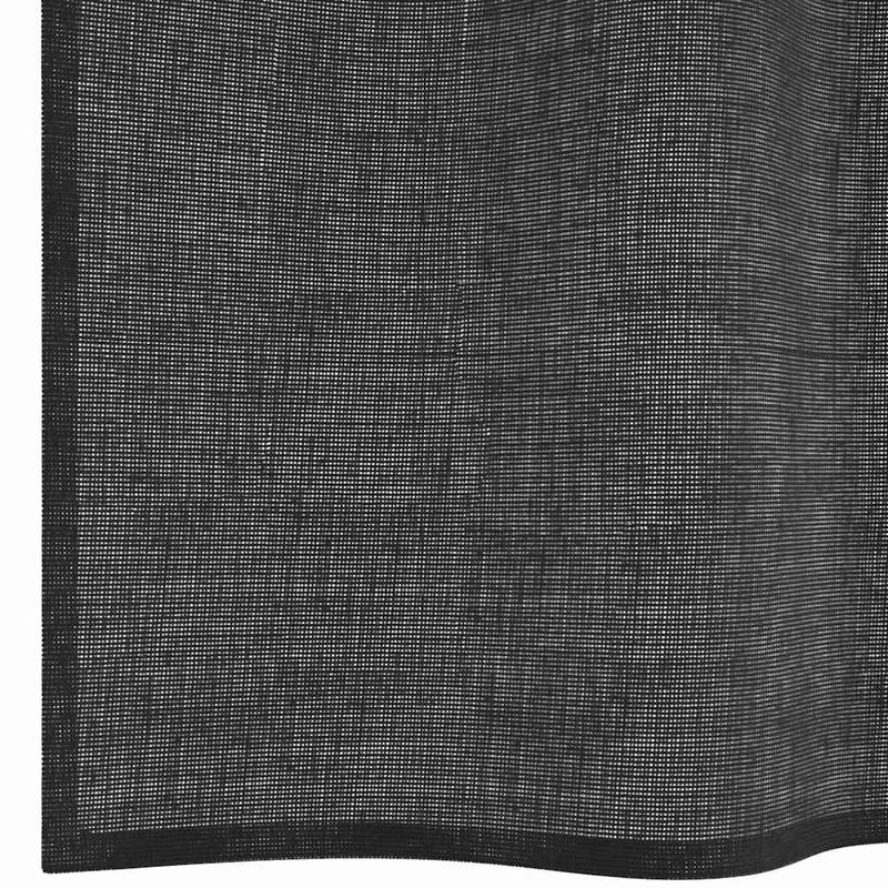 Casa si Gradina - Textile si covoare - Perdele si draperii - Perdele - Perdele Voile cu Oeje 2 buc Negru 140x140 cm - Infinity.ro