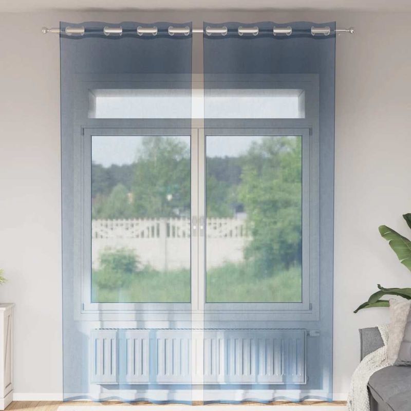 Casa si Gradina - Textile si covoare - Perdele si draperii - Perdele - Perdele Voile cu Oelii 2 buc albastru Regal, mărime 140x260 cm - Infinity.ro