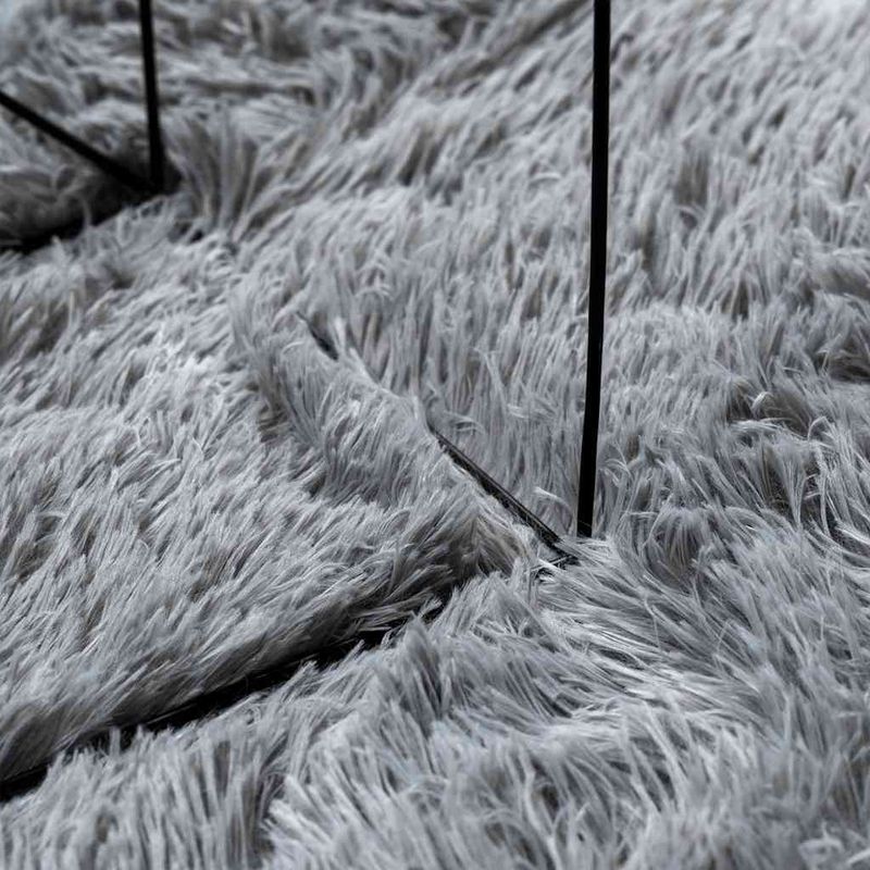 Casa si Gradina - Textile si covoare - Covoare - Covoare casa - Covor shaggy cu pom inalt, NAVARRA, gri argintiu, 200x200 cm, formă pătrat - Infinity.ro