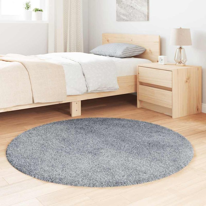 Casa si Gradina - Textile si covoare - Covoare - Covoare casa - Covor shaggy cu pom inalt, NAVARRA, gri argintiu, 120x120 cm, formă rotund - Infinity.ro