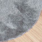 Casa si Gradina - Textile si covoare - Covoare - Covoare casa - Covor shaggy cu pom inalt, NAVARRA, gri argintiu, 120x120 cm, formă rotund - Infinity.ro