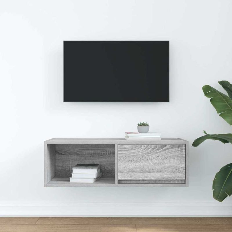 Casa si Gradina - Mobilier - Comode si corpuri - Comode - Dulap TV Gri Sonoma 80x31x25,5 cm lemn prelucrat - Infinity.ro