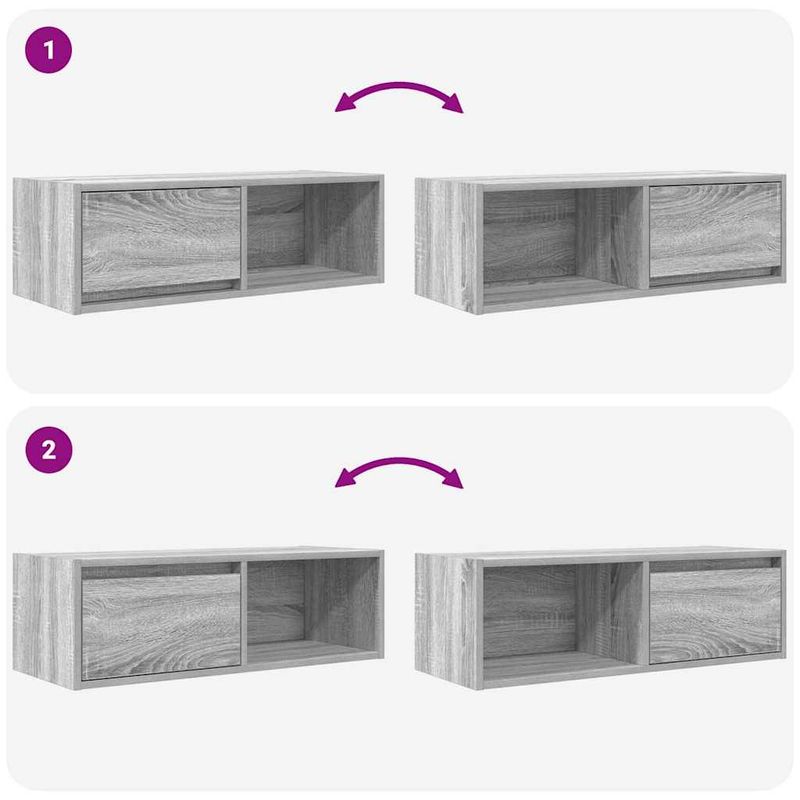 Casa si Gradina - Mobilier - Comode si corpuri - Comode - Dulap TV Gri Sonoma 80x31x25,5 cm lemn prelucrat - Infinity.ro