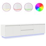 Casa si Gradina - Mobilier - Comode si corpuri - Comode - Dulap TV cu lumini LED alb 193,5x41x50 cm - Infinity.ro