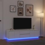 Casa si Gradina - Mobilier - Comode si corpuri - Comode - Dulap TV cu lumini LED alb 193,5x41x50 cm - Infinity.ro