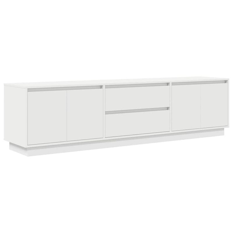 Casa si Gradina - Mobilier - Comode si corpuri - Comode - Dulap TV cu lumini LED alb 193,5x41x50 cm - Infinity.ro