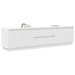 Casa si Gradina - Mobilier - Comode si corpuri - Comode - Dulap TV cu lumini LED alb 193,5x41x50 cm - Infinity.ro