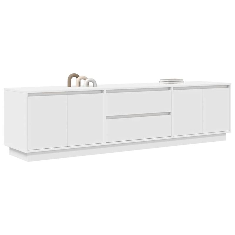 Casa si Gradina - Mobilier - Comode si corpuri - Comode - Dulap TV cu lumini LED alb 193,5x41x50 cm - Infinity.ro