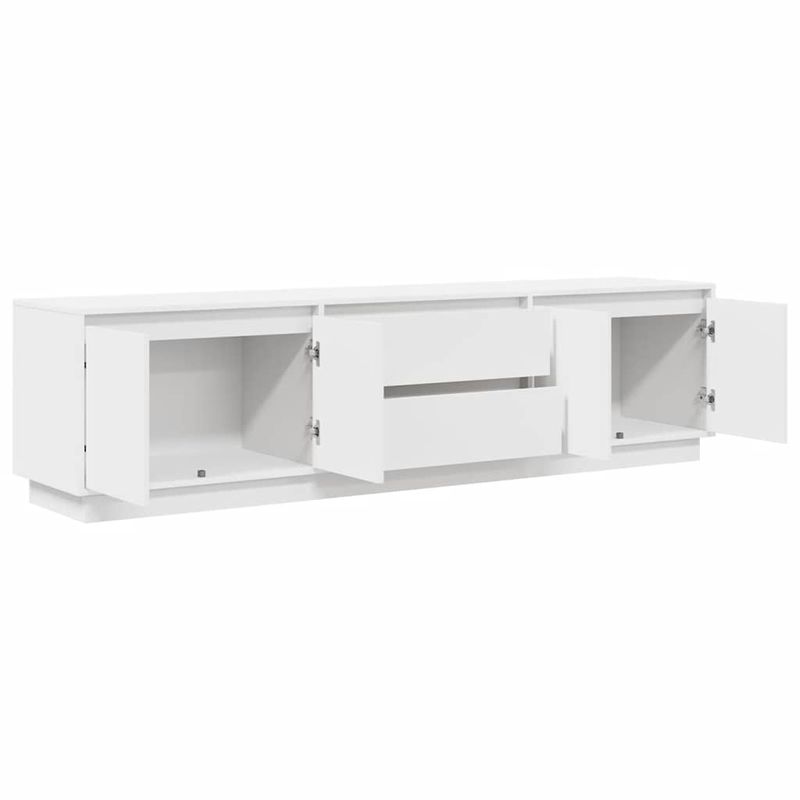 Casa si Gradina - Mobilier - Comode si corpuri - Comode - Dulap TV cu lumini LED alb 193,5x41x50 cm - Infinity.ro