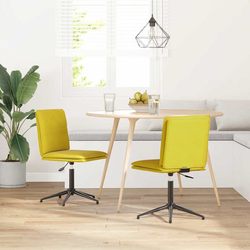 Casa si Gradina - Mobilier - Scaune si fotolii - Scaune - Scaune de bucatarie, 2 buc., galben, catifea - Infinity.ro