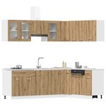 Casa si Gradina/Mobilier/Comode si corpuri/Corpuri bucatarie - Set dulapuri bucatarie 11 piese Artisan Stejar lemn prelucrat - Infinity.ro