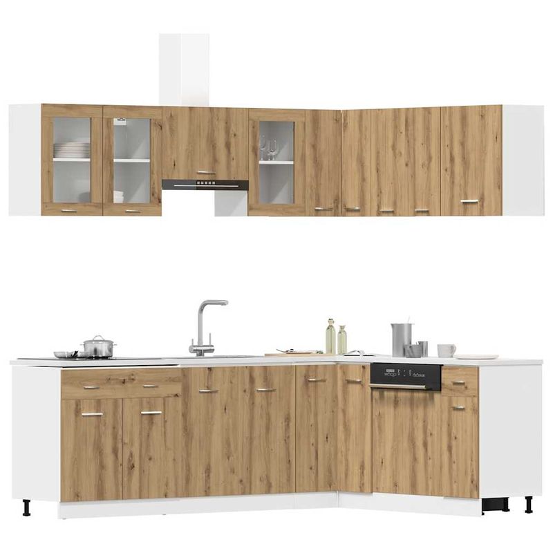 Casa si Gradina/Mobilier/Comode si corpuri/Corpuri bucatarie - Set dulapuri bucatarie 11 piese Artisan Stejar lemn prelucrat - Infinity.ro