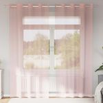Casa si Gradina - Textile si covoare - Perdele si draperii - Perdele - Perdele Voile cu Oelii 2 buc Roz 140x245 cm - Infinity.ro