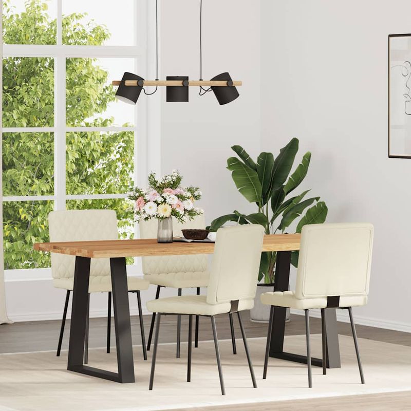 Casa si Gradina - Mobilier - Scaune si fotolii - Scaune - Scaune de bucatarie, 4 buc., crem, catifea - Infinity.ro