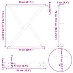 Casa si Gradina - Mobilier - Feronerie si accesorii mobila - Picioare pentru masa 2 buc Antracit 80x(72-73,3) cm Otel - Infinity.ro