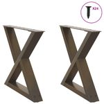 Casa si Gradina - Mobilier - Feronerie si accesorii mobila - Picioare masuta de cafea 2 buc Otel natural 60x(42-43,3)cm Otel - Infinity.ro