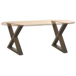Casa si Gradina - Mobilier - Feronerie si accesorii mobila - Picioare masuta de cafea 2 buc Otel natural 60x(42-43,3)cm Otel - Infinity.ro