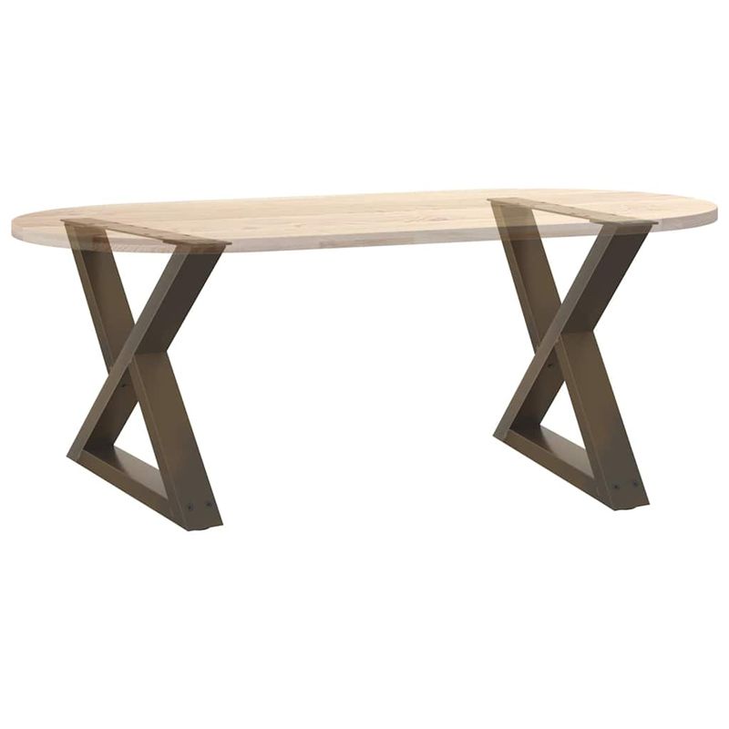 Casa si Gradina - Mobilier - Feronerie si accesorii mobila - Picioare masuta de cafea 2 buc Otel natural 60x(42-43,3)cm Otel - Infinity.ro