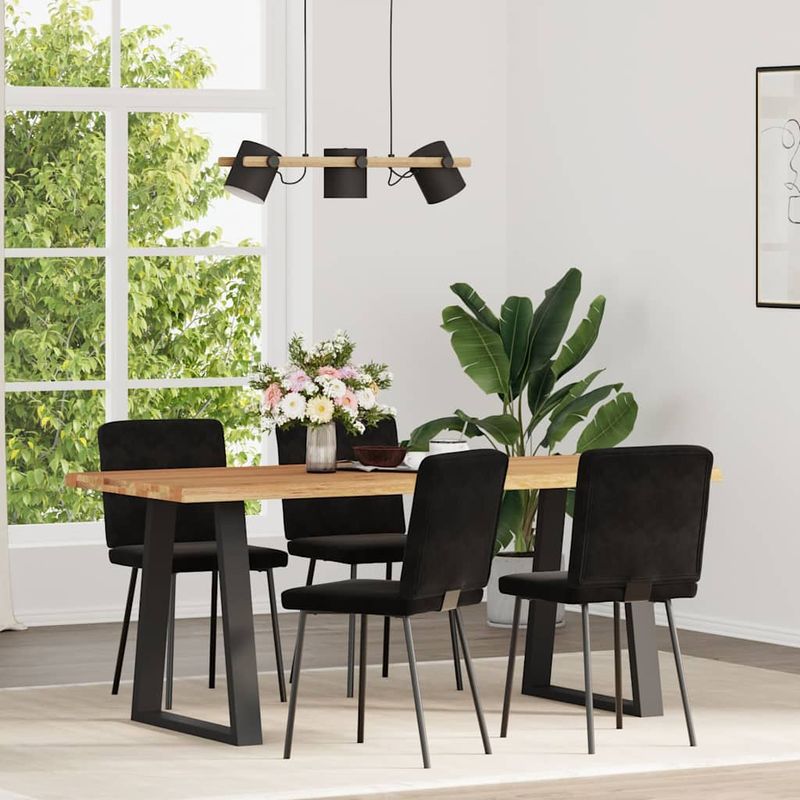 Casa si Gradina - Mobilier - Scaune si fotolii - Scaune - Scaune de bucatarie, 4 buc., negru, catifea - Infinity.ro