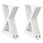 Casa si Gradina - Mobilier - Feronerie si accesorii mobila - Picioare masuta de cafea 2 buc Alb 30x(30-31,3) cm Otel - Infinity.ro