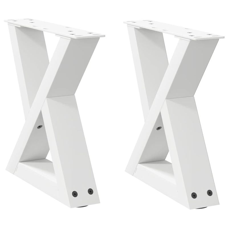 Casa si Gradina - Mobilier - Feronerie si accesorii mobila - Picioare masuta de cafea 2 buc Alb 30x(30-31,3) cm Otel - Infinity.ro
