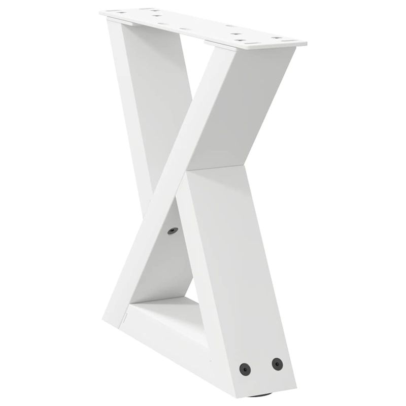 Casa si Gradina - Mobilier - Feronerie si accesorii mobila - Picioare masuta de cafea 2 buc Alb 30x(30-31,3) cm Otel - Infinity.ro