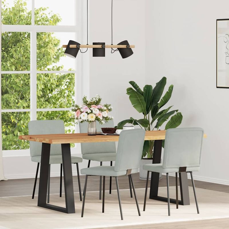 Casa si Gradina - Mobilier - Scaune si fotolii - Scaune - Scaune de bucatarie, 4 buc., gri deschis, catifea - Infinity.ro