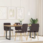 Casa si Gradina - Mobilier - Scaune si fotolii - Scaune - Scaune de bucatarie, 4 buc., maro inchis, material textil - Infinity.ro