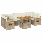 Casa si Gradina - Gradina si terasa - Mobilier exterior - Seturi mobila gradina - Set canapele gradina cu perne 8 piese bej poliratan/lemn acacia - Infinity.ro
