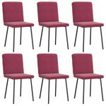 Casa si Gradina - Mobilier - Scaune si fotolii - Scaune - Scaune de bucatarie, 6 buc., rosu vin, catifea - Infinity.ro