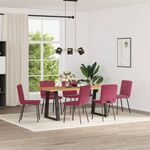 Casa si Gradina - Mobilier - Scaune si fotolii - Scaune - Scaune de bucatarie, 6 buc., rosu vin, catifea - Infinity.ro