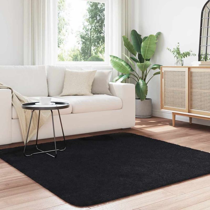 Casa si Gradina - Textile si covoare - Covoare - Covoare casa - Covor shaggy cu pom inalt, NAVARRA, negru, 160x160cm, poliester, formă pătrat - Infinity.ro