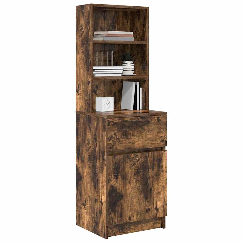 Casa si Gradina - Mobilier - Comode si corpuri - Noptiere - Noptiera stejar afumat 39x35x125 cm lemn de stratificat - Infinity.ro