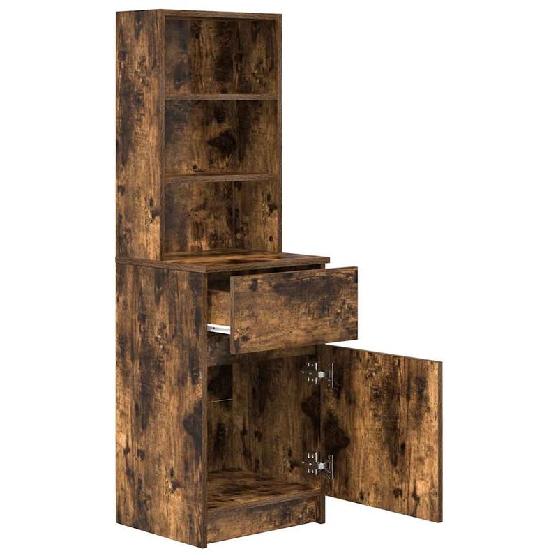 Casa si Gradina - Mobilier - Comode si corpuri - Noptiere - Noptiera stejar afumat 39x35x125 cm lemn de stratificat - Infinity.ro