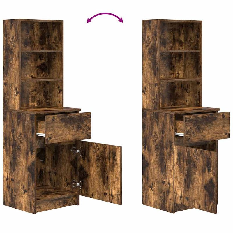 Casa si Gradina - Mobilier - Comode si corpuri - Noptiere - Noptiera stejar afumat 39x35x125 cm lemn de stratificat - Infinity.ro