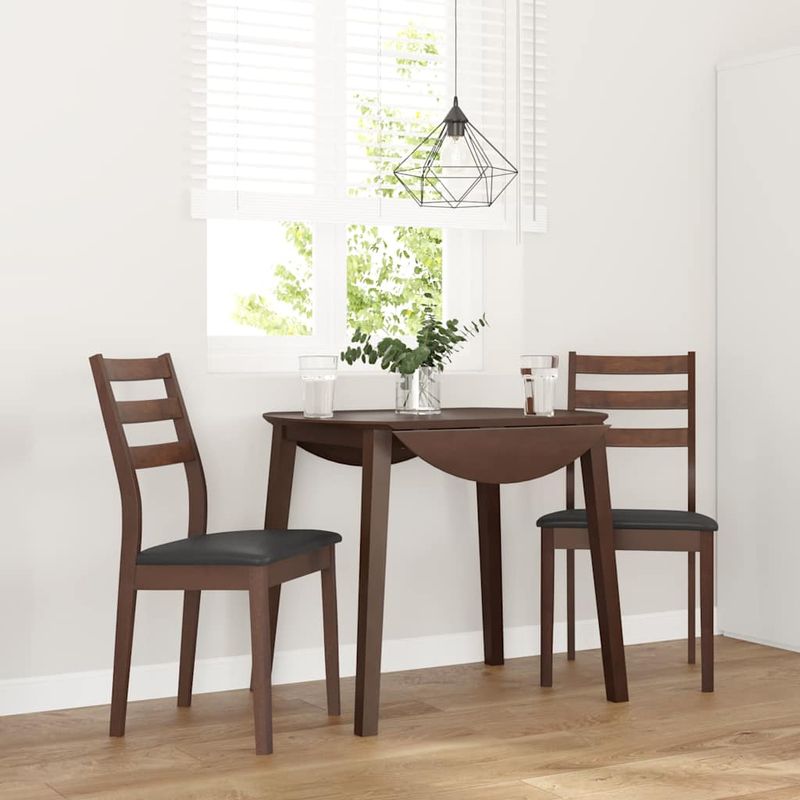 Casa si Gradina - Mobilier - Scaune si fotolii - Scaune - Scaune sufragerie cu perne 2 buc. cauciuc din lemn masiv maro - Infinity.ro