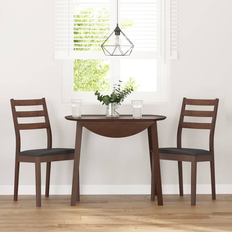 Casa si Gradina - Mobilier - Scaune si fotolii - Scaune - Scaune sufragerie cu perne 2 buc. cauciuc din lemn masiv maro - Infinity.ro