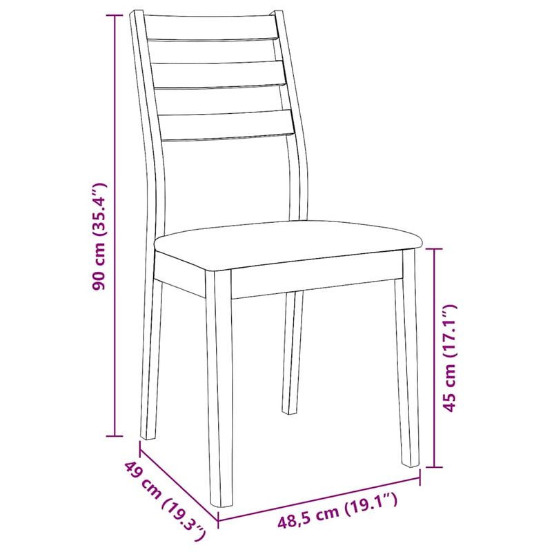 Casa si Gradina - Mobilier - Scaune si fotolii - Scaune - Scaune sufragerie cu perne 2 buc. cauciuc din lemn masiv maro - Infinity.ro