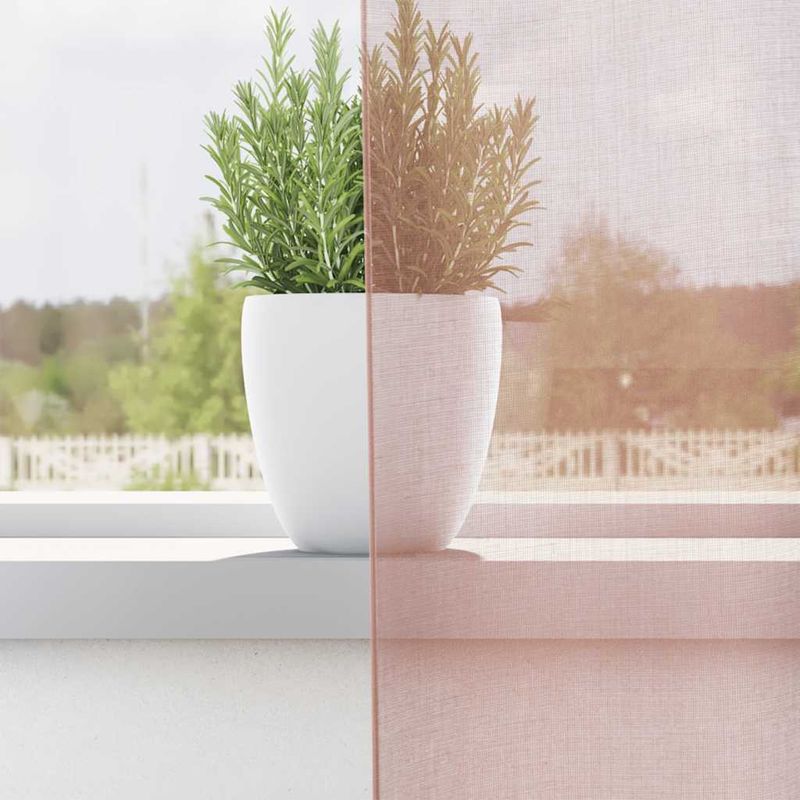 Casa si Gradina - Textile si covoare - Perdele si draperii - Perdele - Perdele Voile cu Oelii 2 buc Roz 140x300 cm - Infinity.ro