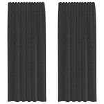 Casa si Gradina - Textile si covoare - Perdele si draperii - Perdele - Perdele din voile cu tabla 2 buc Negru, mărime 140x245 cm - Infinity.ro