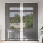 Casa si Gradina - Textile si covoare - Perdele si draperii - Perdele - Perdele din voile cu tabla 2 buc Negru, mărime 140x245 cm - Infinity.ro