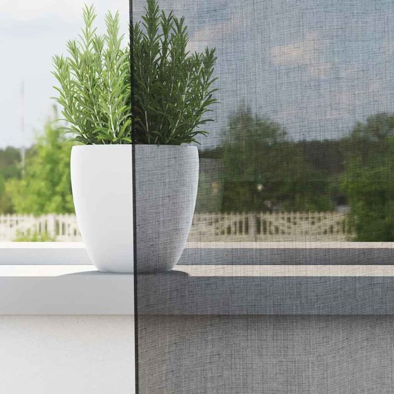 Casa si Gradina - Textile si covoare - Perdele si draperii - Perdele - Perdele din voile cu tabla 2 buc Negru, mărime 140x245 cm - Infinity.ro