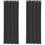Casa si Gradina - Textile si covoare - Perdele si draperii - Perdele - Perdele Voile cu Oeli 2 buc Negru 140x300 cm - Infinity.ro