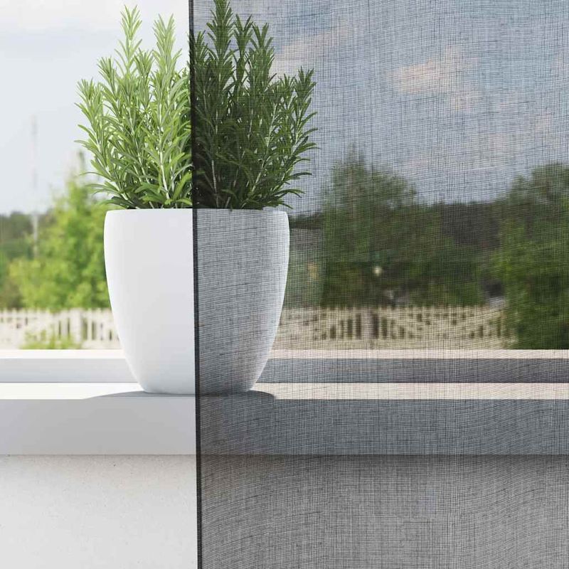 Casa si Gradina - Textile si covoare - Perdele si draperii - Perdele - Perdele Voile cu Oeli 2 buc Negru 140x300 cm - Infinity.ro
